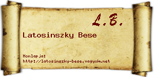 Latosinszky Bese névjegykártya